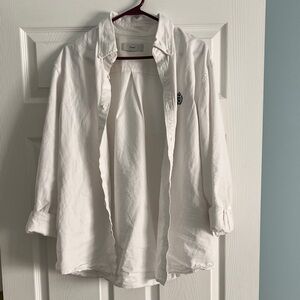 WConcept White Button-Down Shirt with Embroidered Crest